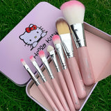 Hello Kitty 7Pcs Makeup Brush Set With Metal Box