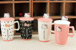 Hello Kitty ceramic mug with spoon & cover