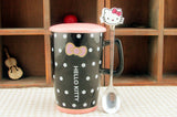 Hello Kitty ceramic mug with spoon & cover