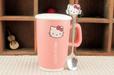 Hello Kitty ceramic mug with spoon & cover