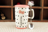 Hello Kitty ceramic mug with spoon & cover