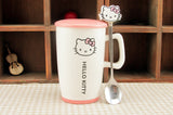 Hello Kitty ceramic mug with spoon & cover